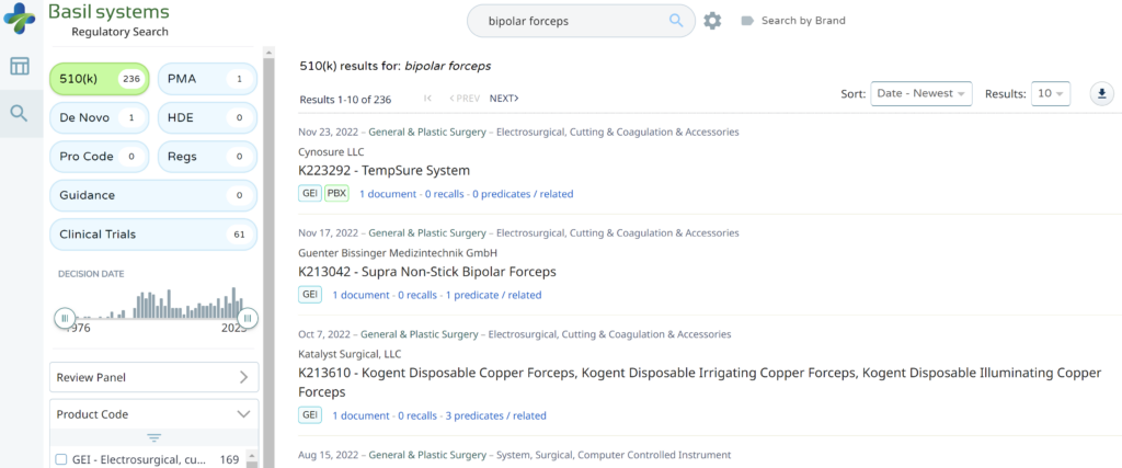 Regulatory pathway & MedTech investor pitch deck Basil systems search for bipolar forceps 1024x427 Regulatory pathway & MedTech investor pitch deck
